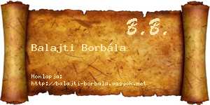 Balajti Borbála névjegykártya